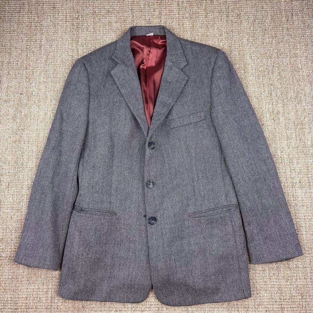 🖤 Vintage Mark Shale Wool Tweed Blazer | Size 12 | Gray Herringbone
